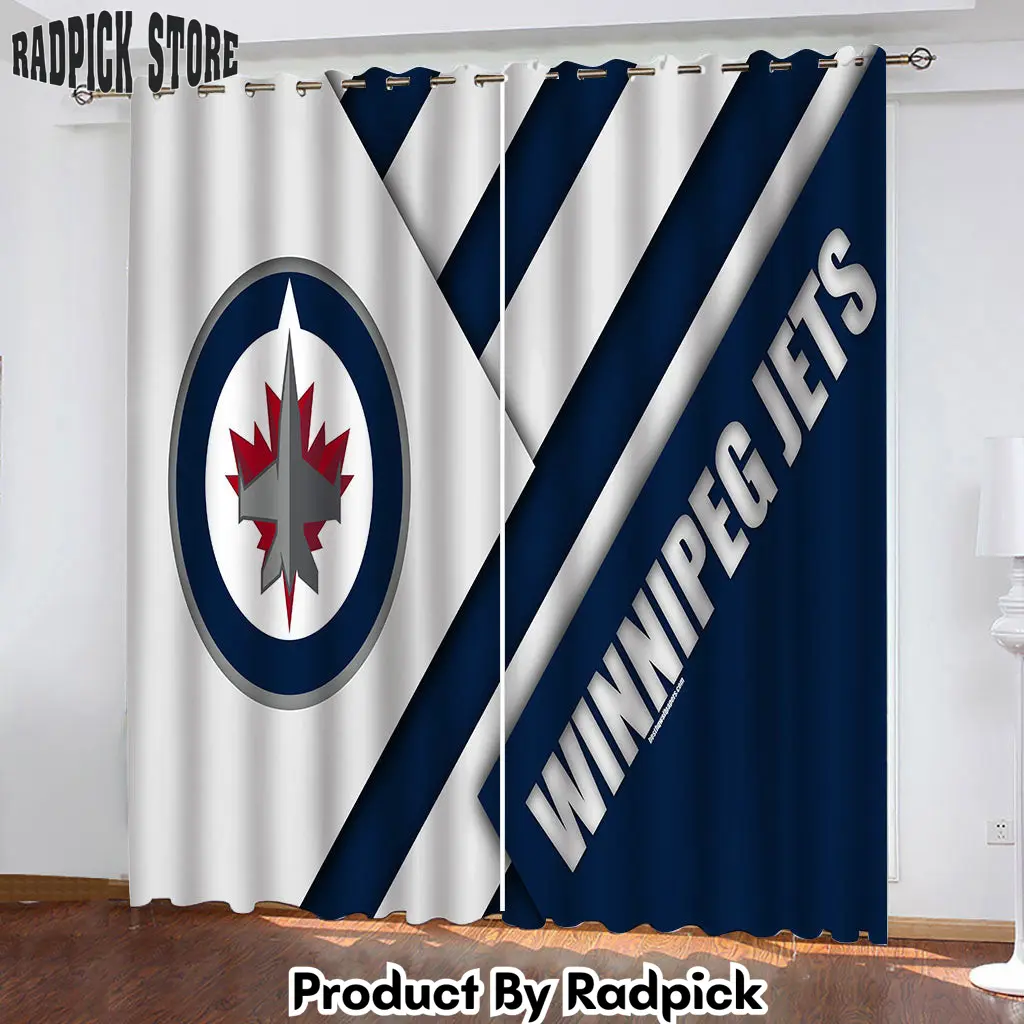 Radpick winnipeg jets hockey league curtain for living room bedroom window treatment rp85237